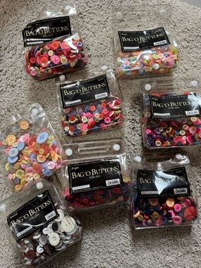 Bag O' Buttons Assorted Color Buttons - Mixed Packs 8 packs